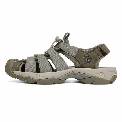 صندل هامتو زنانه کد 710445B-28 رنگ سبز زیتونی