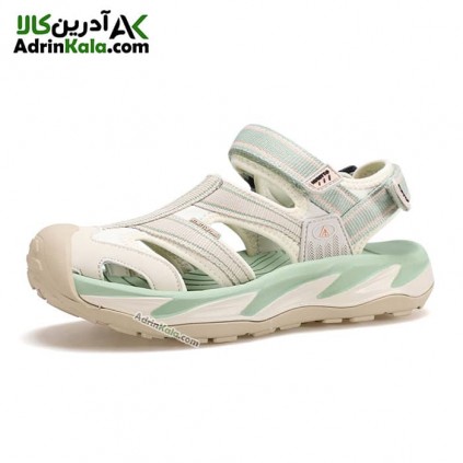 صندل زنانه هامتو کد 750481B-2 رنگ کرم(بژ)/سبز