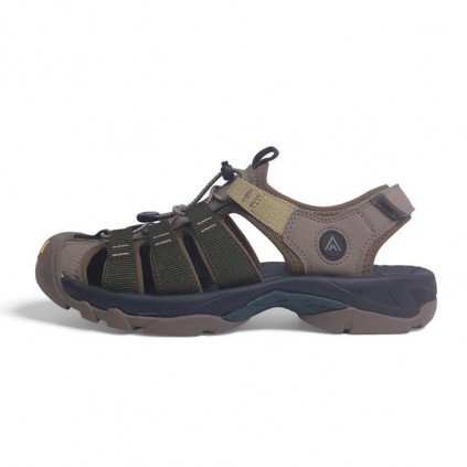 صندل مردانه هامتو مدل 710445A-14 رنگ خاکی/مشکی