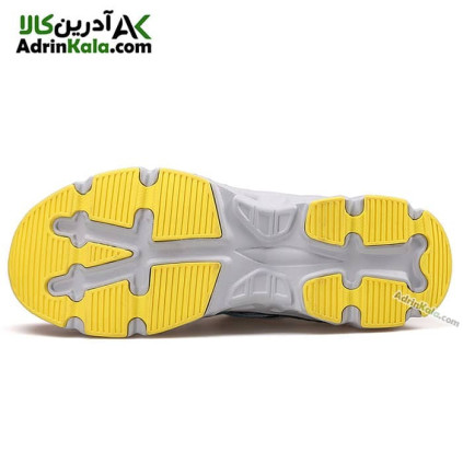 کفش هامتو مخصوص پیاده روی مردانه مدل 610049A-2 خاکستری تیره/زرد
