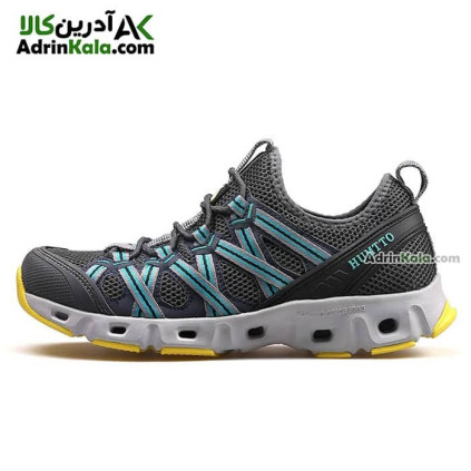 کفش مخصوص پیاده روی مردانه هامتو مدل 610049A-2 خاکستری تیره/زرد