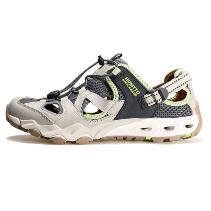 کفش صندل مردانه هامتو مدل 630261A-3 رنگ خاکستری تیره/کرم (بژ)