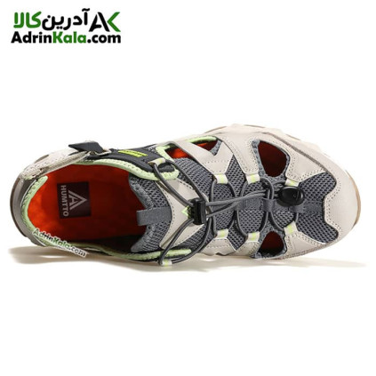 کفش رانینگ صندل مردانه هومتو مدل humtto 630261A-3 رنگ خاکستری تیره/کرم (بژ)