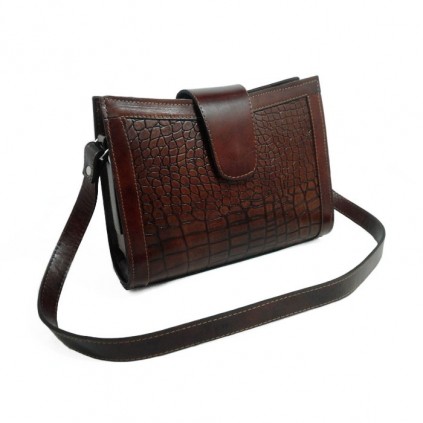 کیف دوشی کوچک زنانه چرم مدل دوشی زبانه دار