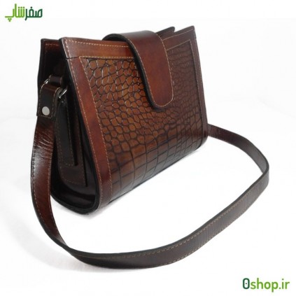 کیف دوشی کوچک زنانه چرم مدل دوشی زبانه دار