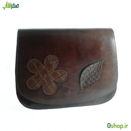 کیف دوشی گلدار چرم زنانه مدل R05