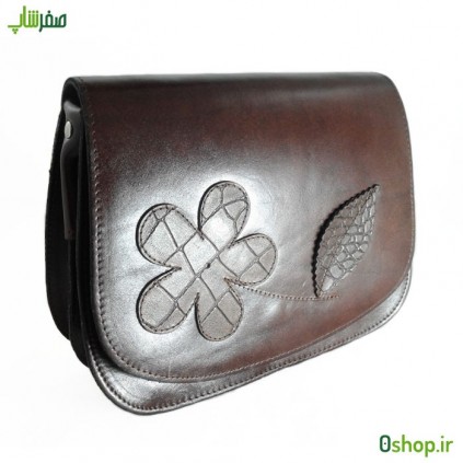 کیف دوشی گلدار چرم زنانه مدل R05