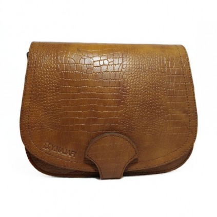 کیف دوشی چرم طرح دار زنانه مدل لنگری