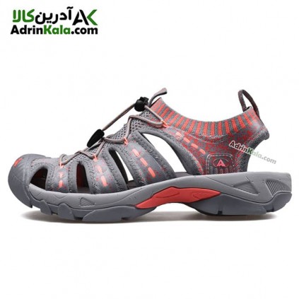 صندل كوهنوردي زنانه هامتو مدل 710096B-1 رنگ خاکستری/نارنجی