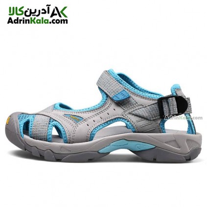 صندل کوهنوردی زنانه هامتو مدل 9602-5 رنگ طوسی/آبی فیروزه ای