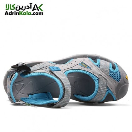 صندل زنانه هومتو مدل humtto 9602-5 رنگ طوسی/آبی فیروزه ای