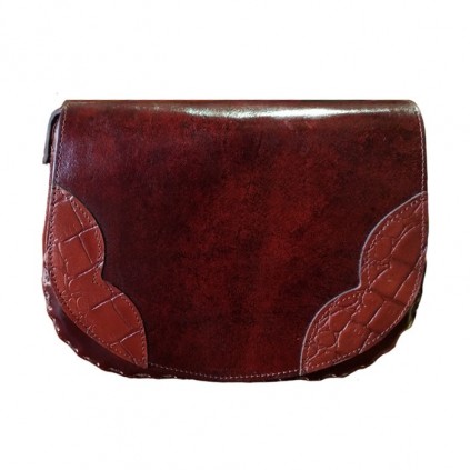 کیف رودوشی زنانه چرم دست دوز مدل هلالی کد 538