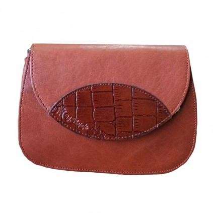 کیف چرم طبیعی زنانه مدل ترنجی هلالی کد 634