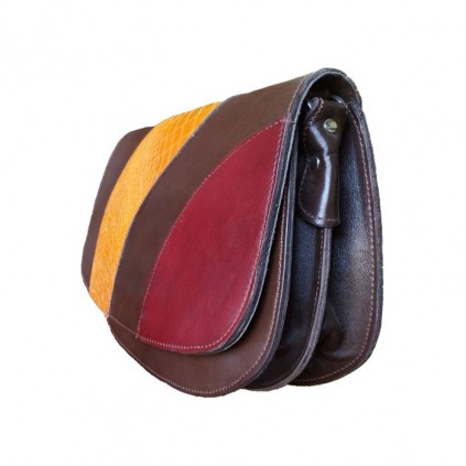 کیف زنانه دوشی چرم راد مدل هلالی کد 563