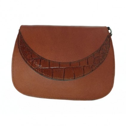 کیف دخترانه چرم مدل ترنجی هلالی کد 583