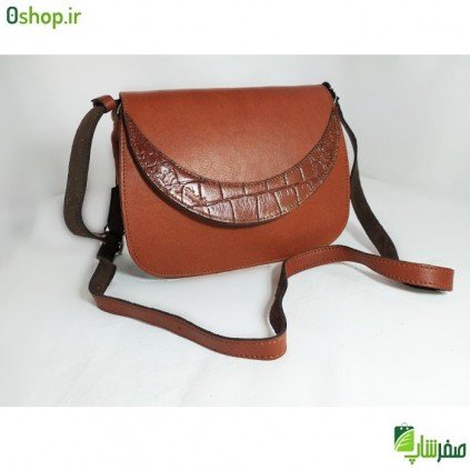 کیف دخترانه چرم مدل ترنجی هلالی کد 583