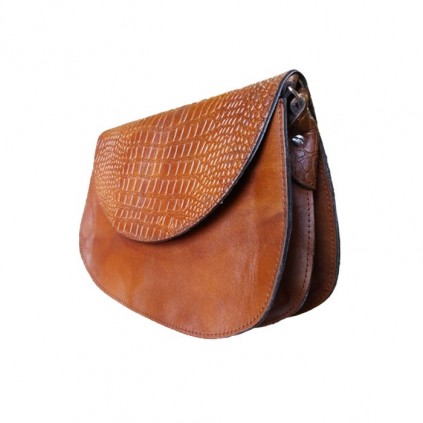 کیف چرم طبیعی زنانه مدل ترنجی هلالی کد 587