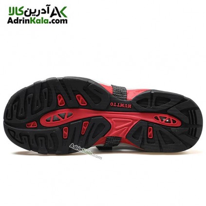 صندل جلو بسته هامتو مردانه مدل 710091A-5 رنگ مشکی طرح دار/قرمز