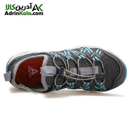کفش زنانه هومتو مدل humtto 610049B-1 رنگ خاکستری/آبی فیروزه ای