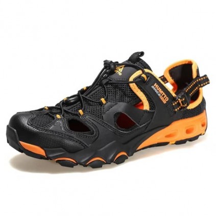 کفش صندل مردانه هامتو مدل 630261A-1 رنگ مشکی/نارنجی