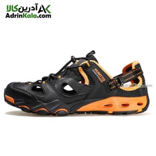 کفش صندل پیاده روی مردانه هامتو مدل 630261A-1 رنگ مشکی/نارنجی