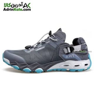 صندل زنانه پیاده روی هامتو مدل 610395B-1 رنگ خاکستری تیره/آبی فیروزه ای