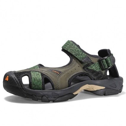 صندل مسافرتی مردانه هامتو مدل humtto 9601-8 رنگ سبز زیتونی