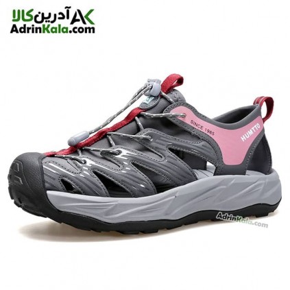 صندل زنانه هامتو مدل 730508B-6 رنگ خاکستری تیره/بنفش صورتی