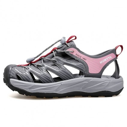 صندل زنانه هامتو مدل 730508B-6 رنگ خاکستری تیره/بنفش صورتی