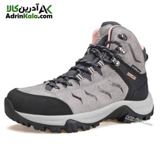 کفش کوهنوردی ساقدار زنانه هامتو مدل 230871B-1 رنگ خاکستری/بژ