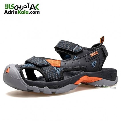 کفش صندل جلو بسته مردانه هامتو مدل 740093A-3 رنگ مشکی/نارنجی