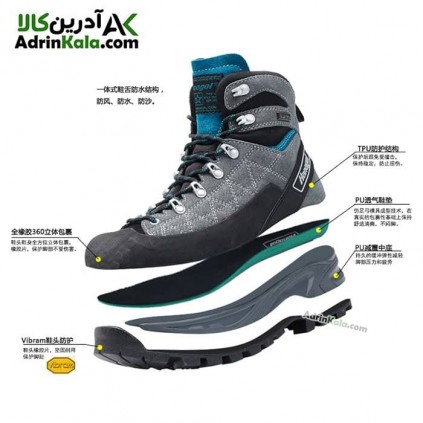 کفش کوهپیمایی زنانه و مردانه هاناگال مدل Sirius رنگ خاکستری/آبی