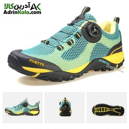 کفش رانینگ مردانه هومتو مدل humtto 120490A-4 بند دیسکی رنگ ابی/زرد