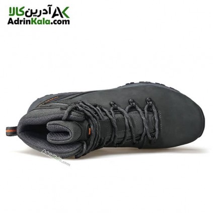 کفش کوهپیمایی چرم ساق بلند مردانه هومتو مدل humtto 230914A-3 رنگ خاکستری تیره