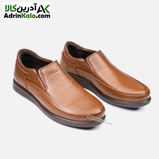 کفش چرم روزمره مردانه شمس مدل L107 رنگ میلینگ گردویی