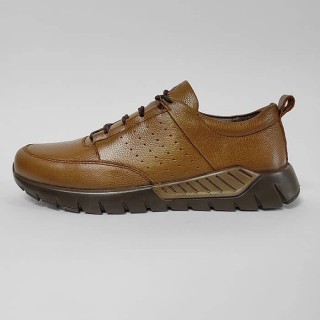 کفش چرم روزمره مردانه شمس مدل C1 رنگ میلینگ گردویی