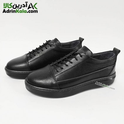 کفش چرم اسپرت مردانه شمس مدل ونس 2022 رنگ میلینگ مشکی