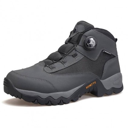 کفش مردانه هامتو کد 240744A-2 بند دیسکی رنگ خاکستری تیره