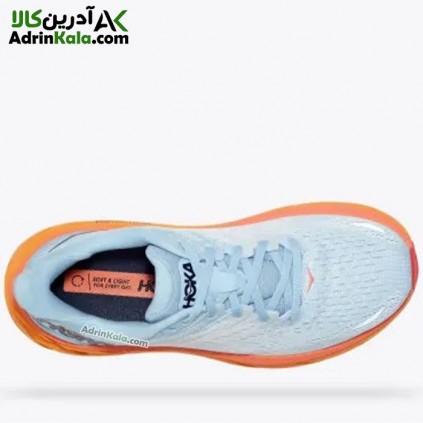 کفش طبیعت گردی مردانه هوکا M clifton 8 کد 1119393 رنگ سفید/آبی فیروزه ای