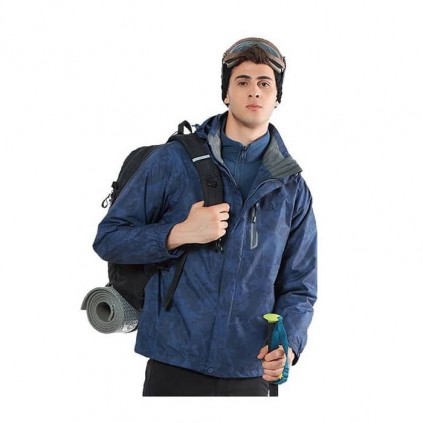 خرید کاپشن دو پوش هامتو مردانه کد 20103A-4 رنگ سرمه ای