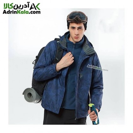 کاپشن هامتو دو پوش مردانه کد 20103A-4 رنگ سرمه ای