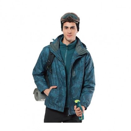 قیمت کاپشن دو پوش هامتو مردانه کد 20103A-5 رنگ سبزآبی