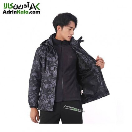 کاپشن کوهنوردی دو پوش هامتو مردانه کد 20103A-6 رنگ مشکی