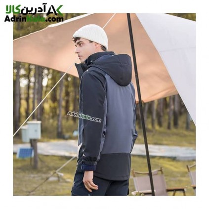 کاپشن مردانه دوپوش هامتو کد 25C939A-1 رنگ خاکستری/مشکی