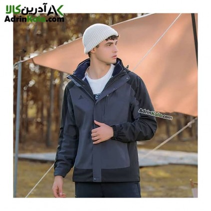 کاپشن دوپوش مردانه هامتو کد humtto 25C939A-1 رنگ خاکستری/مشکی