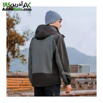 کاپشن دوپوش مردانه هامتو کد 25C939A-2 رنگ سبز تیره/مشکی