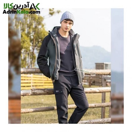 فروش کاپشن دوپوش مردانه هامتو کد 25C939A-2 رنگ سبز تیره/مشکی