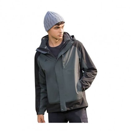 خرید کاپشن دوپوش مردانه هامتو کد 25C939A-2 رنگ سبز تیره/مشکی