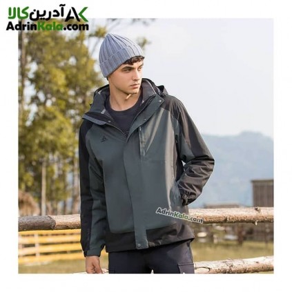 کاپشن کوهنوردی دوپوش مردانه هومتو کد humtto 25C939A-2 رنگ سبز تیره/مشکی