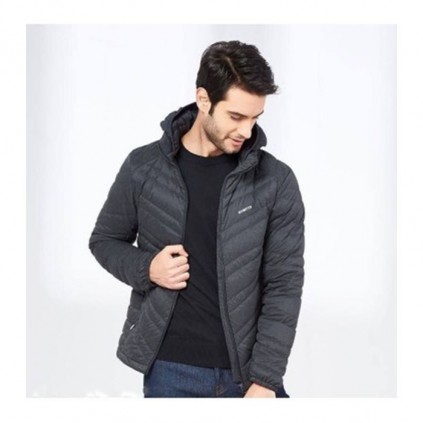 خرید کاپشن پر مردانه هامتو کد 20224A-3 رنگ خاکستری